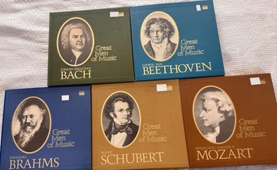 5 Time Life Great Men of Music Beethoven, Bach, Brahms, Mozart & Schubert LP Set