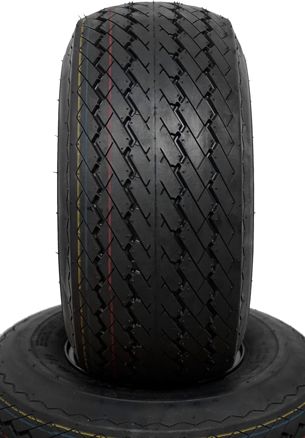 8" BLACK STEEL GOLF CART WHEEL & 18x8.50-8" SAWTOOTH TIRE COMBO - Set of 4