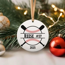 Personalized Baseball Ornament Custom Christmas Gift for Player Fan 2025
