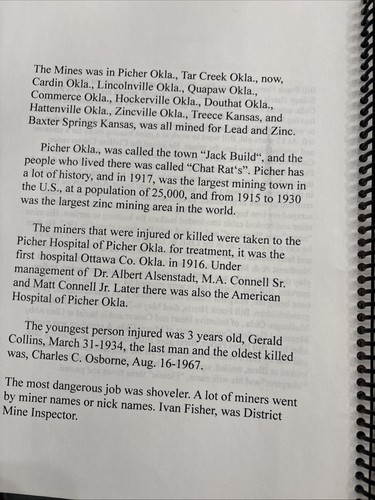 Killed & Injured At Mines In Ottawa County Oklahoma Rare Book D8 - Picture 3 of 14
