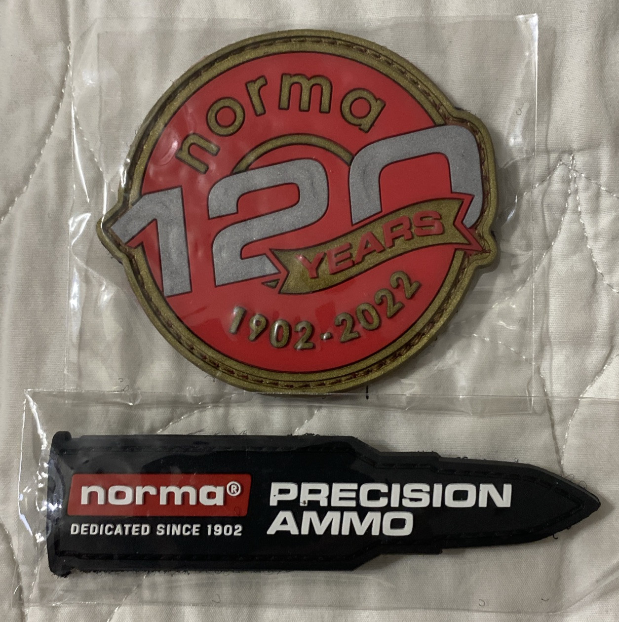 Norma Precision Ammo 120-Year Morale PVC Rubber Hook Loop Patch 1902-2022