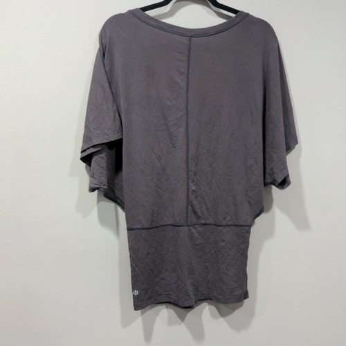 Lululemon Womens Batwing V-Neck Tee Size 6 Gray Athleisure Pilates Casual - Picture 5 of 10