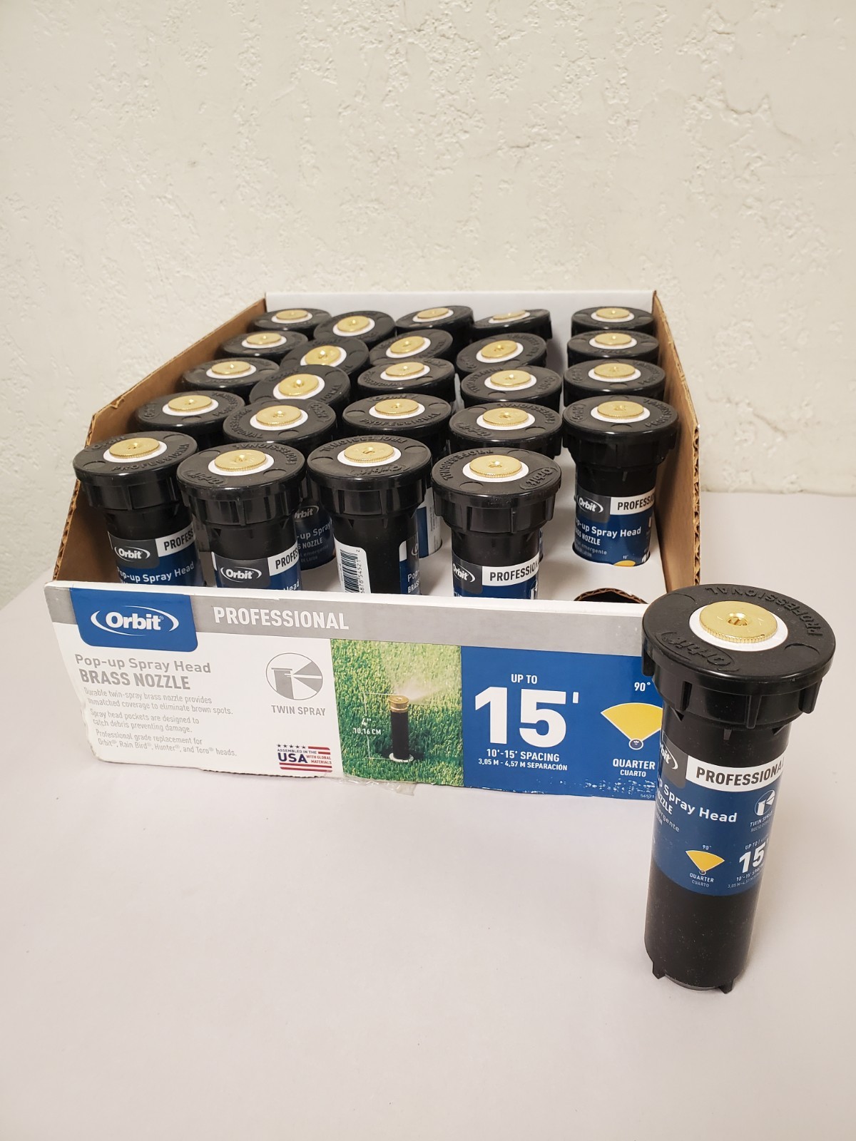 *25* Orbit 4" Professional Pop-Up Spray Head Sprinkler, 1/4 Pattern Twin Spray