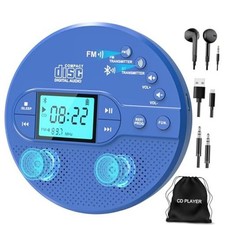 Portable CD Player for Car with FM Transmitter Speakertooth 9H Blue