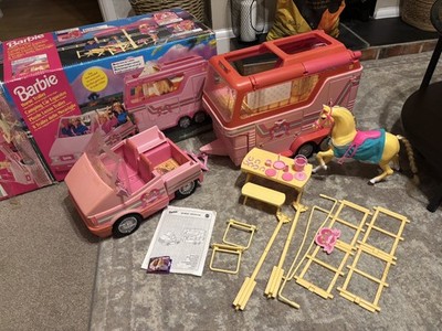 Barbie Pferdeanhänger und Auto Set 90er Vintage Mattel Ken Puppe selten Spielzeug Retro