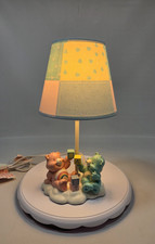 2004 Care Bears Nursery Table Lamp Cheer Bear Bedtime Bear TCFC w/ Shade