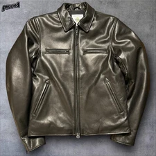 Taylor Stitch x Golden Bear Moto Jacket Black XS Steerhide Leather Jacket USA