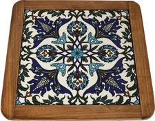 Holy Land Market Extra Large Ceramic Coaster Trivet - Hot Plate - Shades of