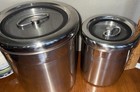 Kirkland Stainless Steel Silver Canister Set 2pc w/ Lids Handle 5 qt — photo 2