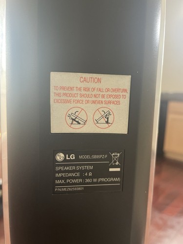 LG SB95PZ-D Subwoofer mit Surround hohen Lautsprechern und Kabeln inklusive kabellos - Bild 7 von 10