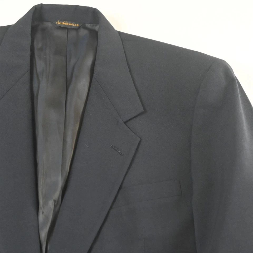 Chaqueta Blazer Abrigo Deportivo De Colección Hecha en EE. UU. Austin Reed 42S Azul Marino 100% Lana Dorado Botón Foto 2 de 4