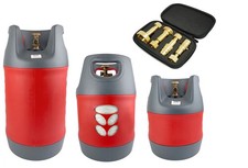 CAMPKO Komposit Gastankflasche mit F&uuml;llstopp 5-14kg + LPG-Flaschentankadapterset