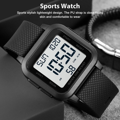 #ad Men Waterproof Digital Sports Watch Military Tactical LED Backlight Wristwatch $9.89