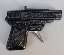 REPEATING HAWK  JAPAN Pistol Cups Vintage Black Tin Toy 60's  RARE