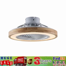 20" Invisible Ceiling Fan Lamp 3Color Timing LED Light Remote Control Chandelier