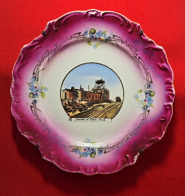 Early 1900s Pike's Peak Summit Colorado Souvenir Wheelock 7" Plate, Germany- EXC