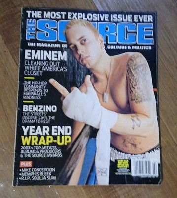 THE SOURCE MAGAZINE FEBRUARY 2004 #173 EMINEM BENZINO SOULJA SLIM RAP HIP HOP
