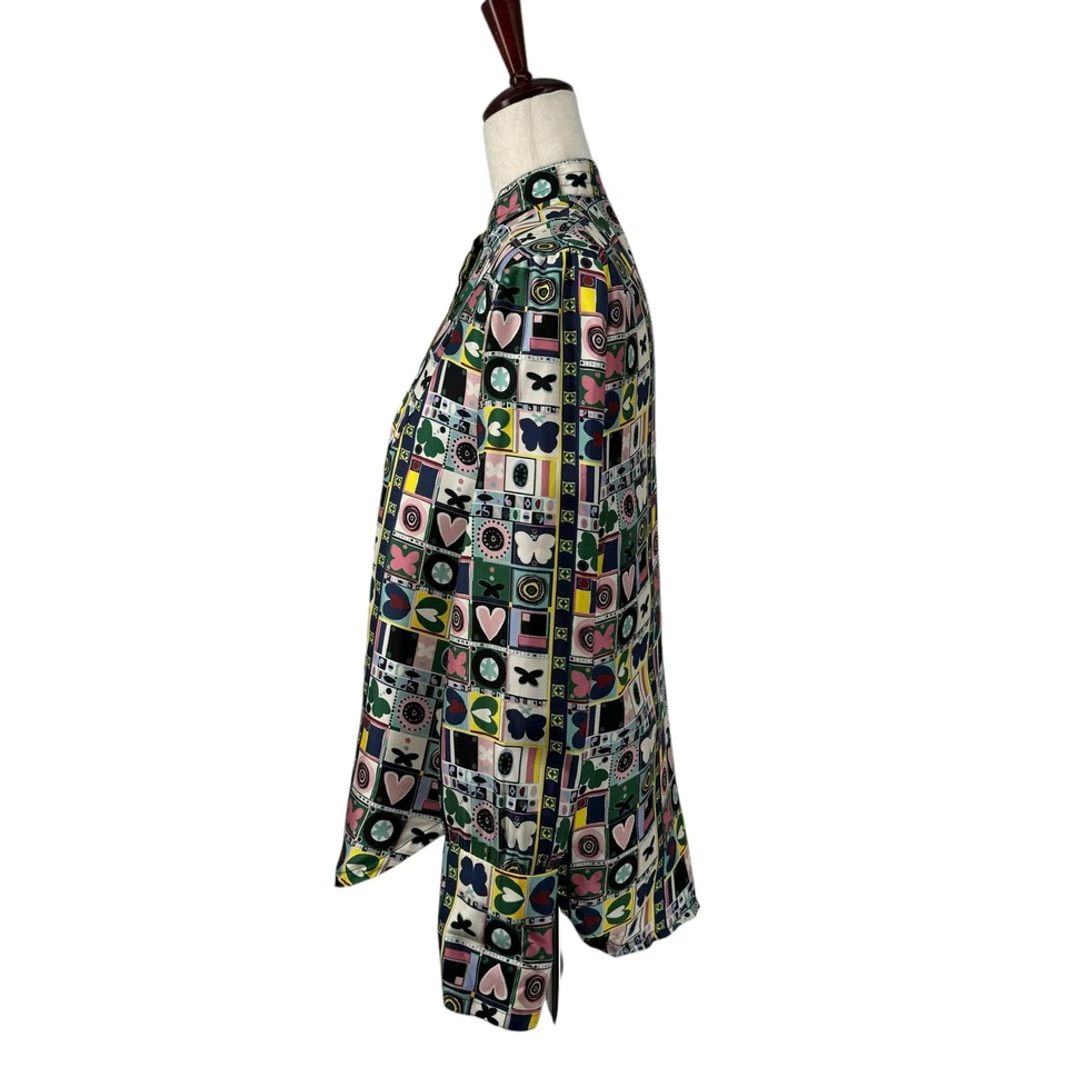 La двойной J шелк Camicia Portofino рубашка с длинным рукавом S сделано в Италии Francobollo - Изображение 4 из 4