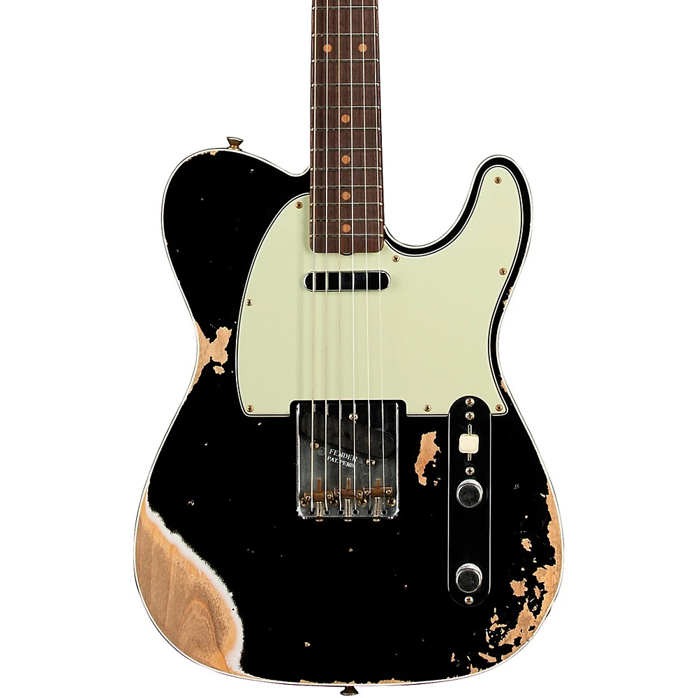 Fender Custom Shop 1960 Telecaster Custom Heavy Relic Electric Guitar Aged Black 840590₽