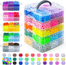 6000 PCS Pony Beads 30 Assorted Colors Includes Glow in the Dark Bead, Kandi Be