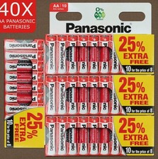 40 x AA Genuine PANASONIC Zinc Carbon Batteries - New R6 1.5V 0.20 per battery