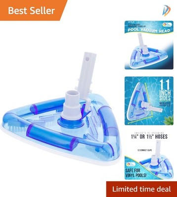 Enhanced Triangular Pool Vacuum Head - Effortless Cleaning for Vinyl Pools