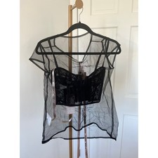 House of CB Women's Lace Mesh Bustier Corset Top Bra Size XS