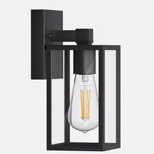 Wall Light Outdoor Porch Yard Lantern Wall Lamp Fixture E27 Black IP65 Decor UK