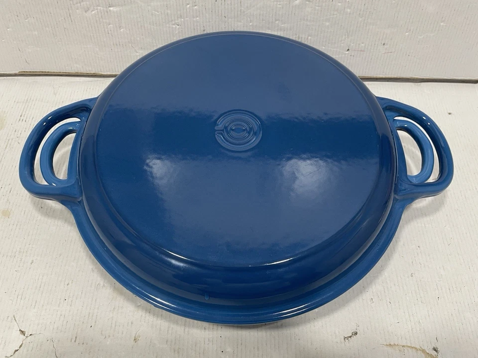 LE CREUSET CASSIS 70598 CAZUELA POCO PROFUNDA BRASERO PARRILLA TAPA 3 1/2 QT Azul Foto 2 de 4
