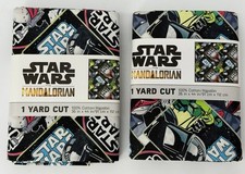Lot Of 2 - New Star Wars Mandalorian 1 Yard Cut 36 x 44  100 Cotton Fabric