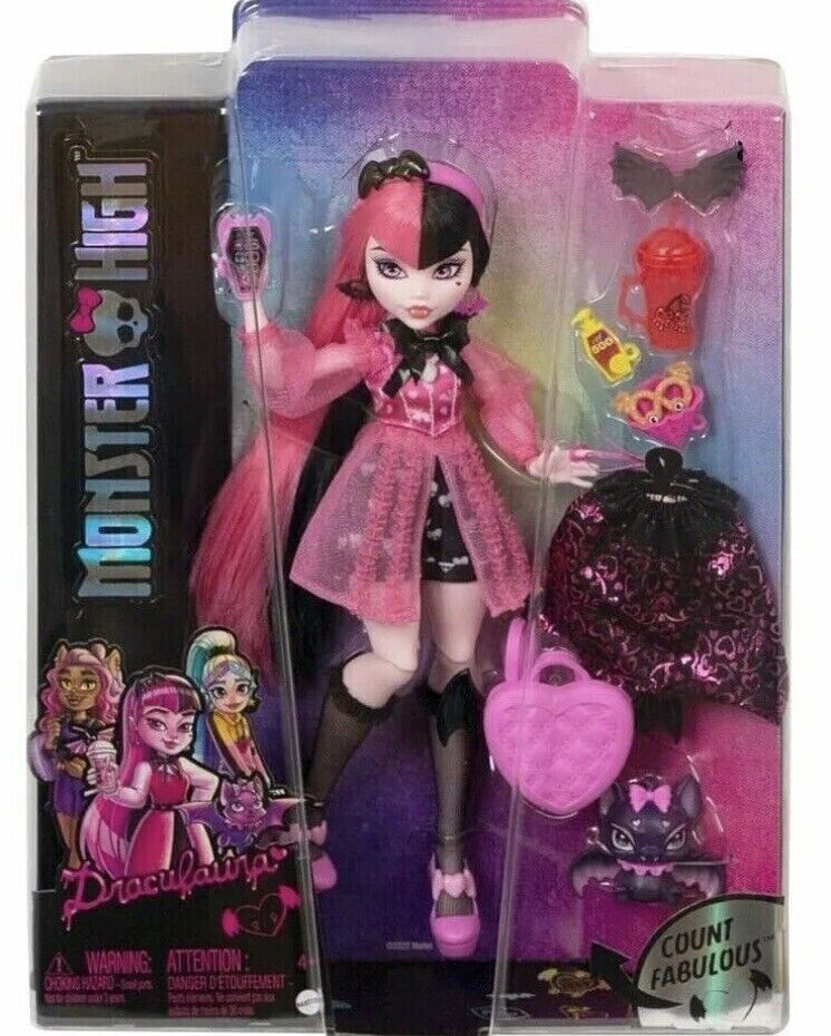 Monster High Draculaura Reel Drama Doll Pet Bat Poster Stand New 2022  Exclusive 194735104819