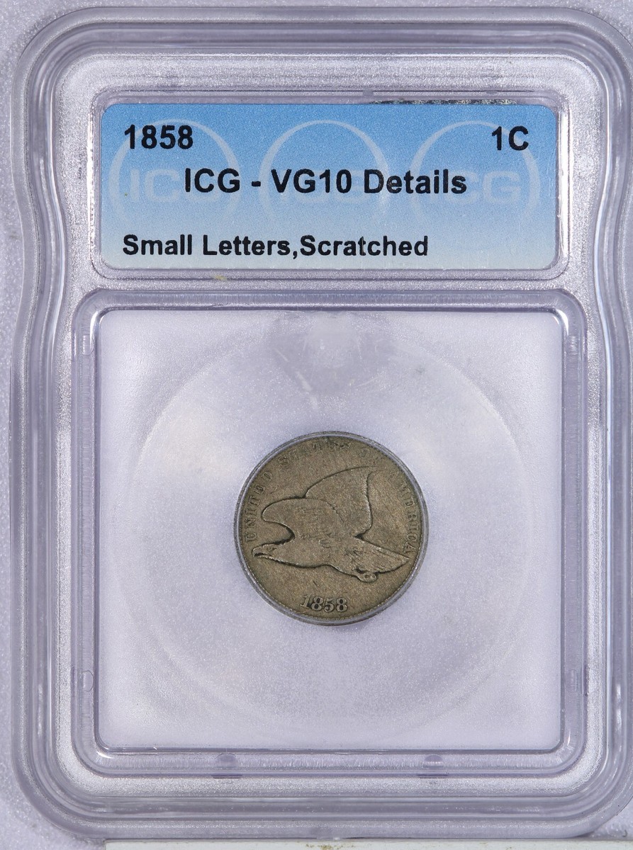 from cat st　10冊 1858 Flying Eagle Cent 1C ICG VG10 Details Small Letters | eBay