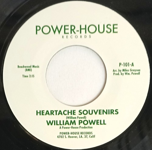 NORTHERN SOUL 45 SOUL RE-ISSUE William Powell - HEARTACHE SOUVENIRS 2019 - Foto 1 di 4