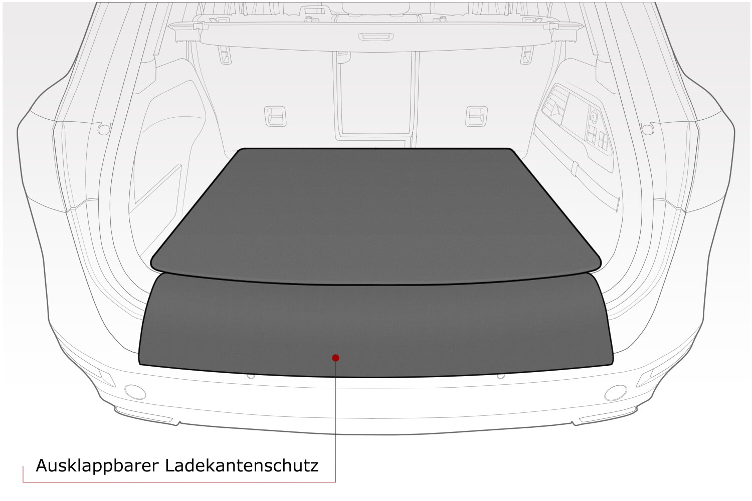 Kofferraummatte mit Ladekantenschutz für Audi Q8 ab Bj 2018
