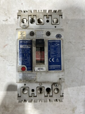 Mitsubishi NF50-SWU3 No-Fuse Circuit Breaker 10A 3 pole 240v NF50-SWU3 ...