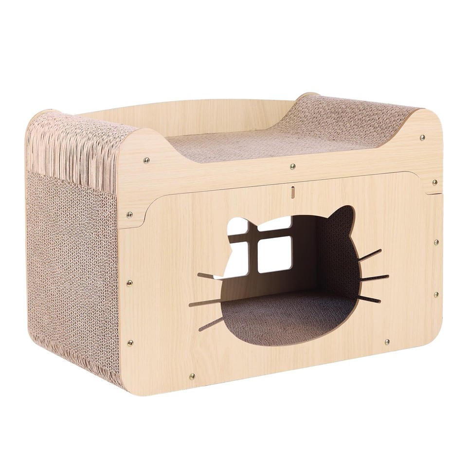 Cat Scratcher House20x10.6x13.4Inches Cardboard Cat HouseLarge Cat