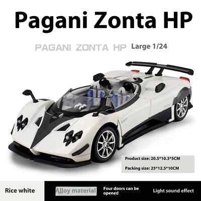 Coche Modelo Pagani Zonda HP Barchetta 1/24 - Aleación De Zinc, Con Sonido, Luz Y Función De Retroceso, Para Coleccionistas O Niños