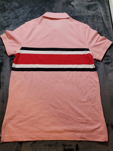New Men's Tommy Hilfiger Custom Fit Cotton Blend Mesh Knit Pink Polo Shirt - Picture 11 of 12