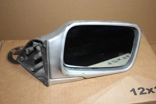 GENUINE BMW E28 535 525 518 RIGHT SIDE VIEW MIRROR MANUAL SILVER SILBER 1982 OEM