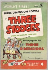 Three Stooges Three Dimension Comics #2 October 1953 VG has glasses