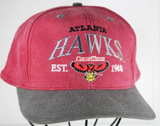 NOS RARE VINTAGE ATLANTA HAWKS EST 1968 DREW PEARSON AGED STYLE HAT 1990'S W TAG