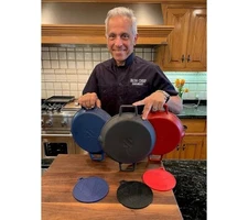 Geoffrey Zakarian 10.5" Round Cast Iron Pan with Trivet - Blue