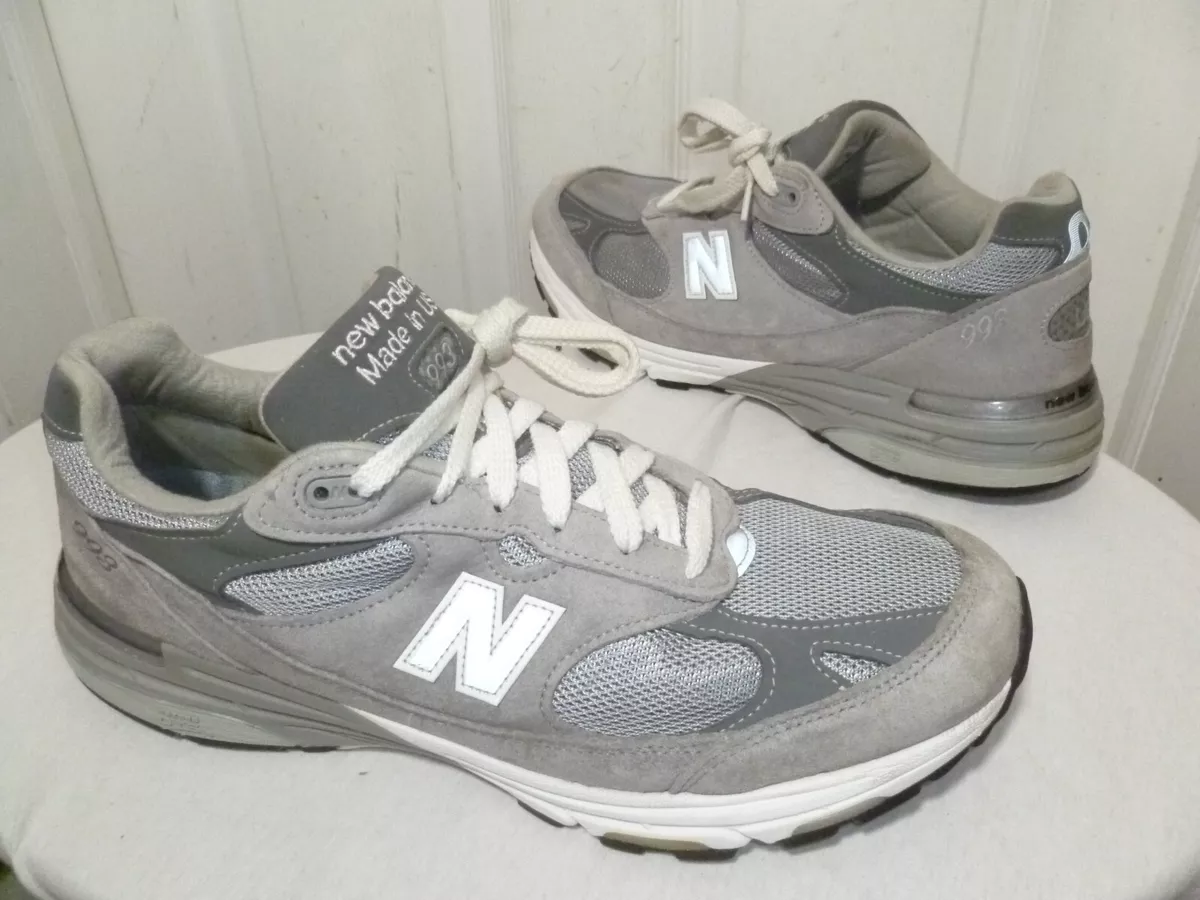 SIZE 13 NEW BALANCE 993 GRAY WHITE 13 D MR993GL