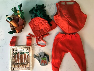 Vtg Thanksgiving Halloween Carrot Doll/Plush Toy Costume/Outfit & Accessories