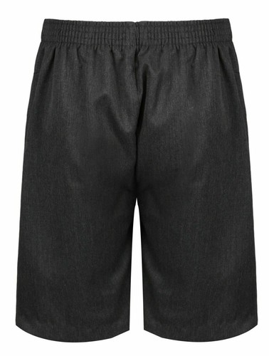 BOYS KIDS PULL-UP-SHORTS SCHOOL UNIFORM ELASTICATED BACK TROUSER BLACK GREY NAVY - Picture 5 of 7