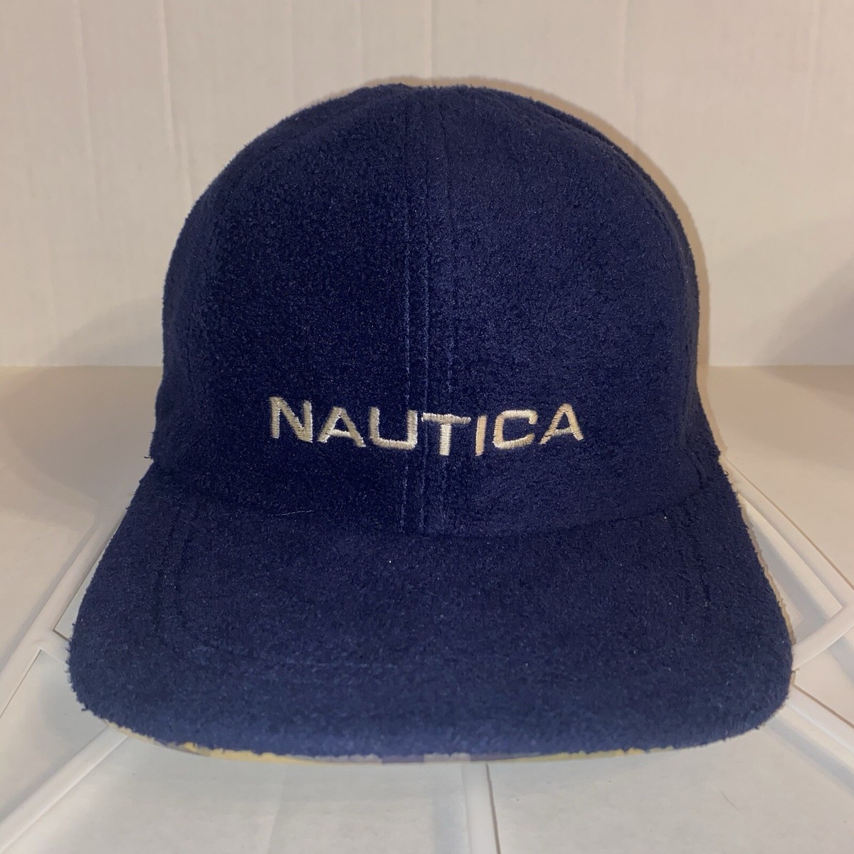 Vtg Nautica Reversible Fleece/Plaid Hat - OSFM