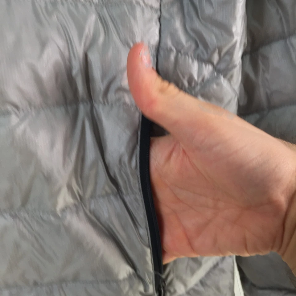 RLX Ralph Lauren mens down puffer jacket size M grey long sleeve zip 106009 - image 3 of 4