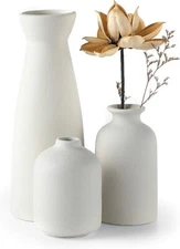 CEMABT White Ceramic vase Set-3 Small Flower vases for 3set-white 