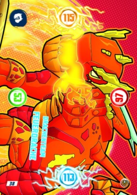 LEGO Ninjago Serie 9 NEXT LEVEL Card 38 Feuerdrache Drachenteam Ultra Karte