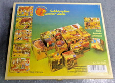 GERMAN WOODEN CUBE PUZZLE EICHHHORNCHEN CIMMER DABEI 6 PUZZLES IN 1 IN WOOD BOX